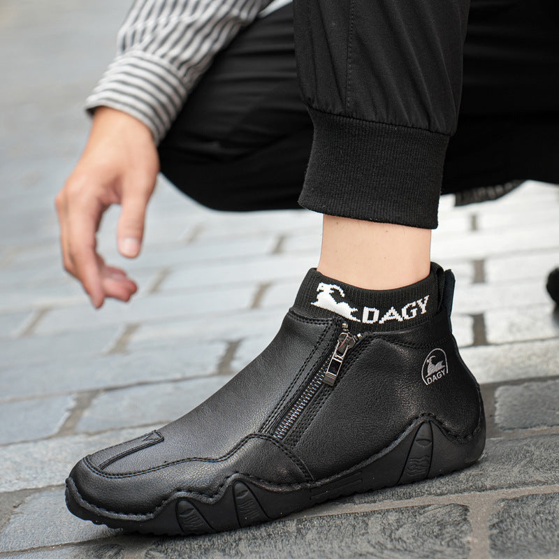 Men'S Large Size Men'S Leather Boots