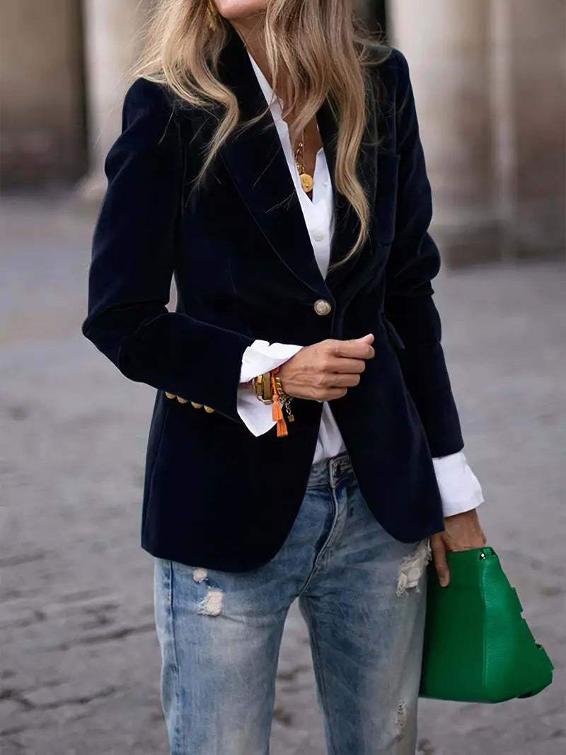 Elegant Solid Color Blazer