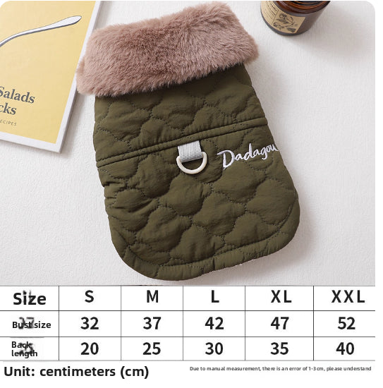 Cotton-Padded Jacket With Towing Rope Buckle