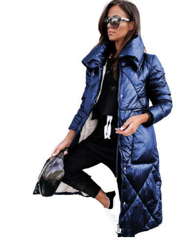 Lapel Long Cotton-Padded Coat