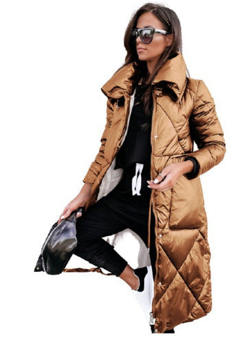 Lapel Long Cotton-Padded Coat