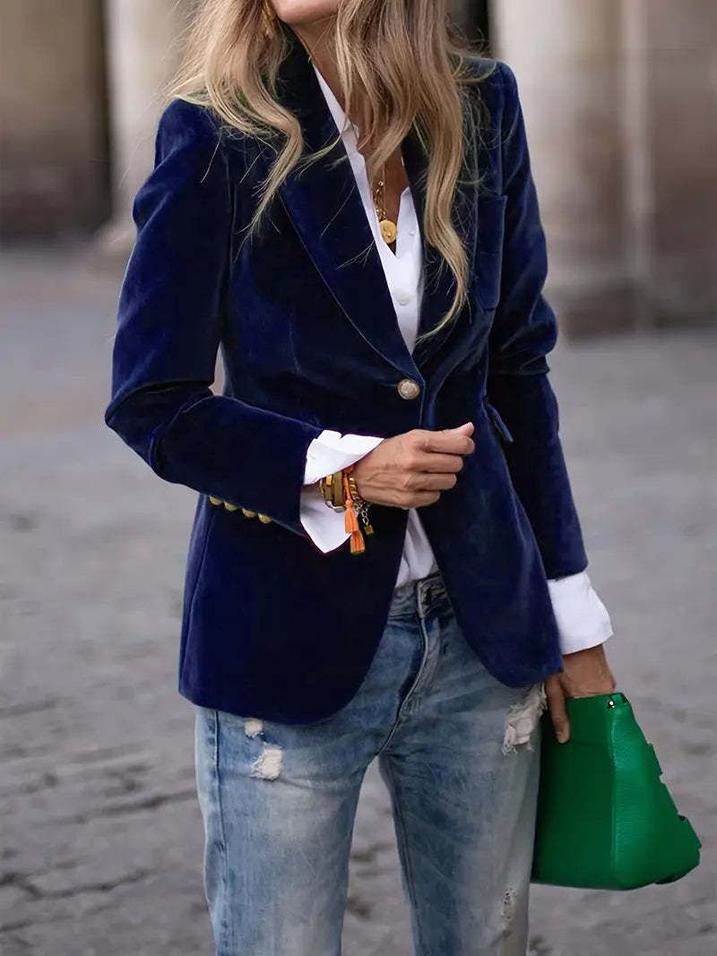 Elegant Solid Color Blazer