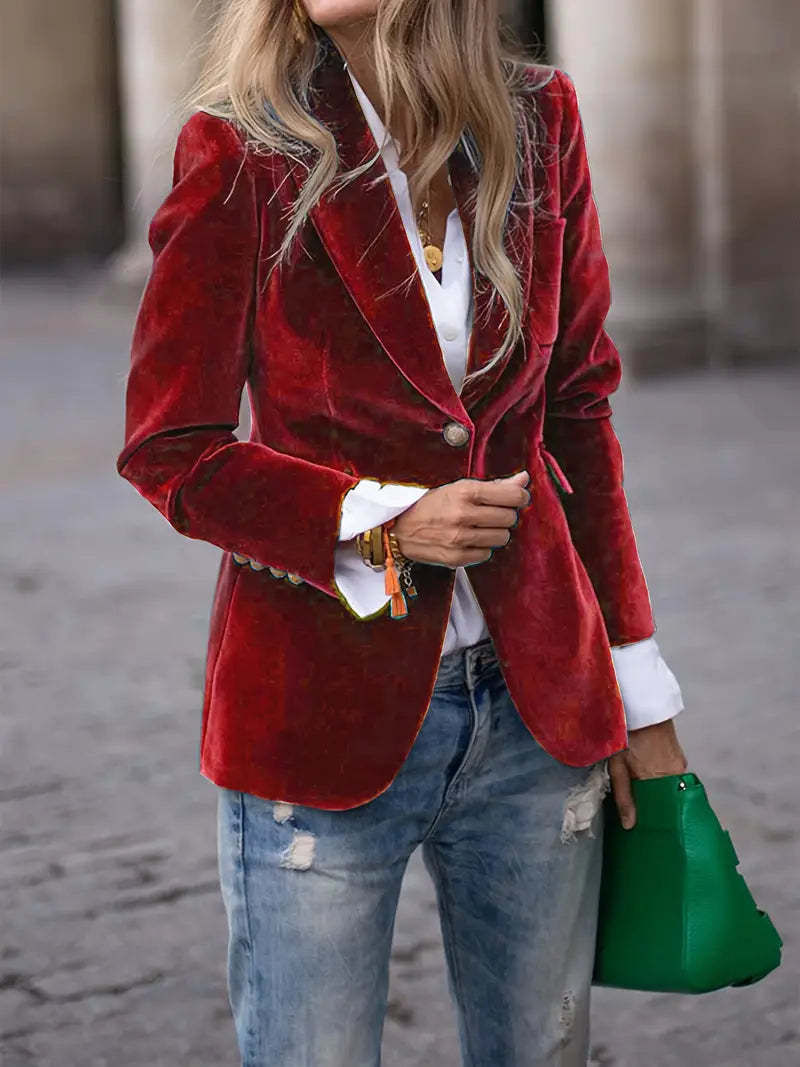 Elegant Solid Color Blazer