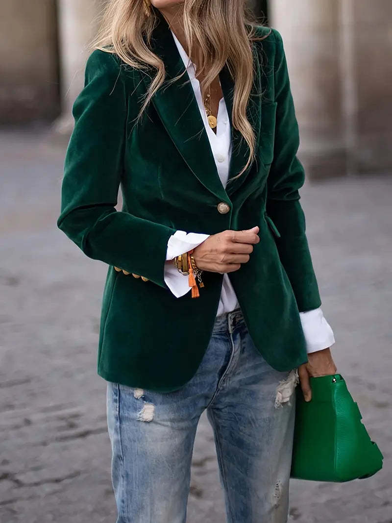 Elegant Solid Color Blazer